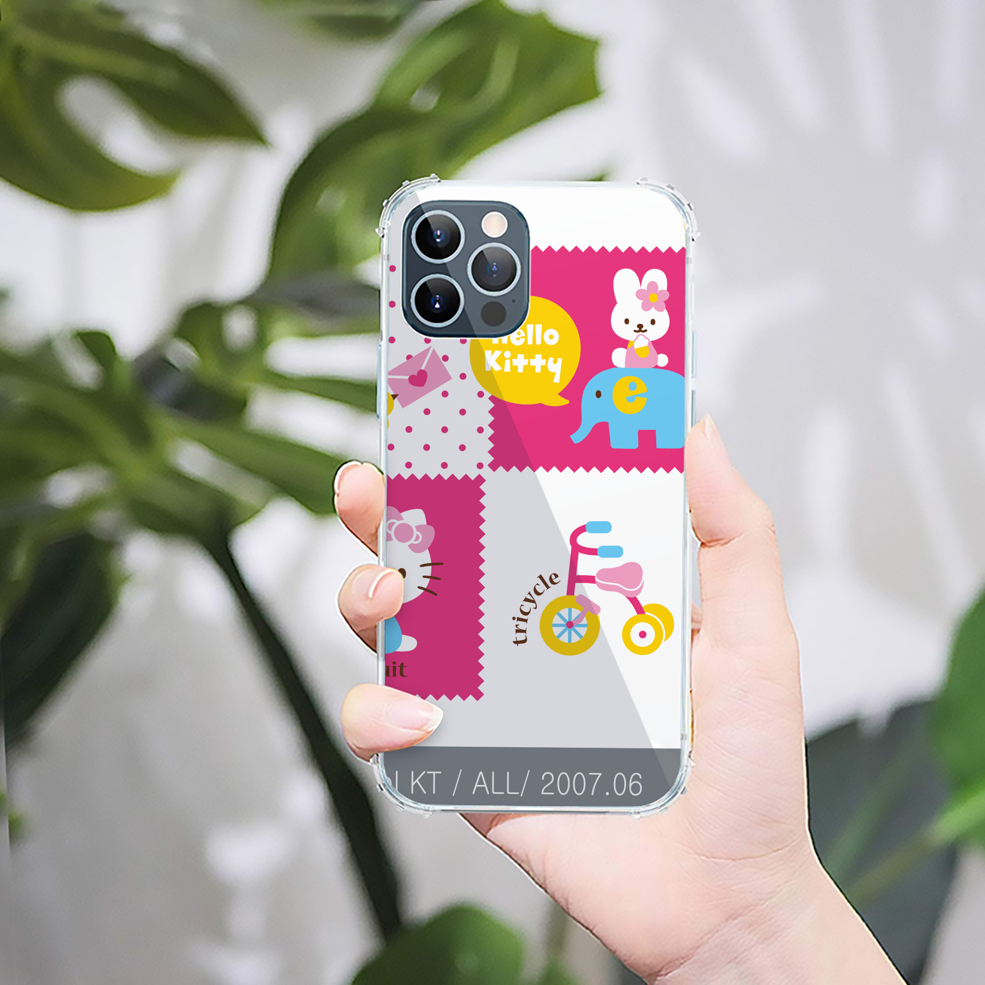 （画像用） Hello Kitty ハローキティ 【iPhone 12シリーズ対応】透明スマホケース（クリアソフトケース）
